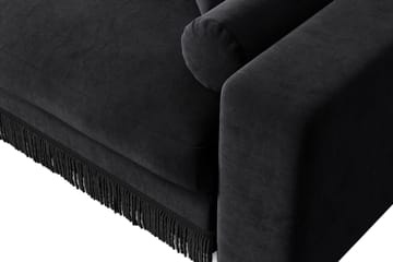 Arken Lyx dyb, vendbar L-formet 3-personers chaiselongsofa i velour - Sort - Møbler - Sofaer - Sofa med chaiselong