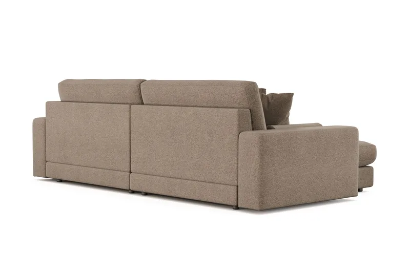 Arken Lyx dyb, vendbar L-formet 4-personers chaiselongsofa i stof - Brun - Møbler - Sofaer - Sofa med chaiselong