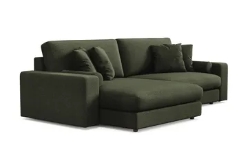 Arken Lyx dyb, vendbar L-formet 4-personers chaiselongsofa i stof - Grøn - Møbler - Sofaer - Sofa med chaiselong
