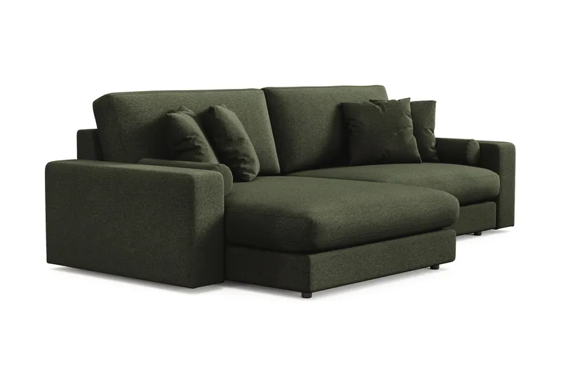 Arken Lyx dyb, vendbar L-formet 4-personers chaiselongsofa i stof - Grøn - Møbler - Sofaer - Sofa med chaiselong