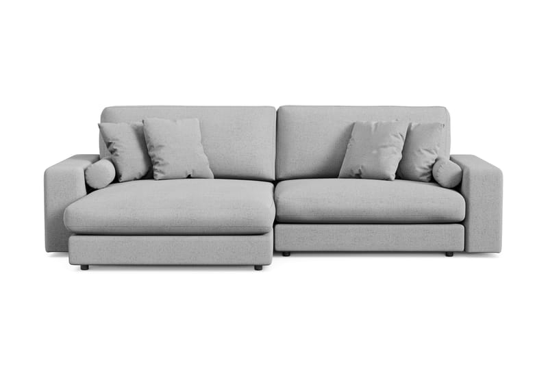 Arken Lyx dyb, vendbar L-formet 4-personers chaiselongsofa i stof, Lysegrå