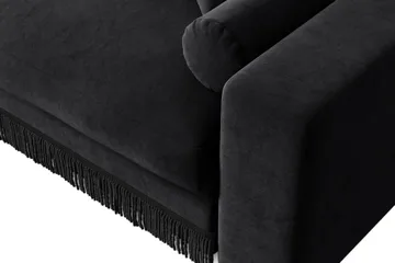Arken Lyx dyb, vendbar L-formet 4-personers chaiselongsofa i velour - Sort - Møbler - Sofaer - Sofa med chaiselong