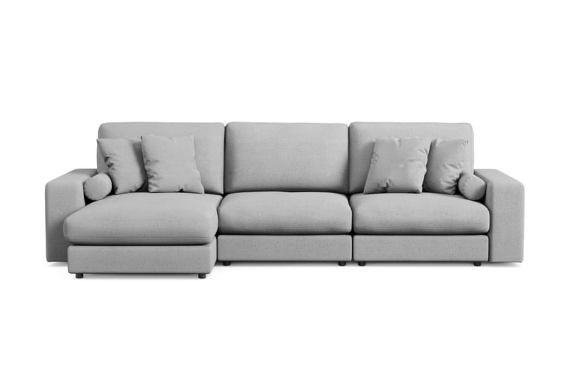 Arken Lyx dyb, vendbar L-formet 5-personers chaiselongsofa i stof, Lysegrå