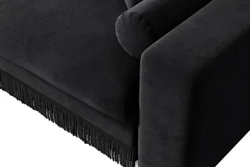 Arken Lyx dyb, vendbar L-formet 5-personers chaiselongsofa i velour - Sort - Møbler - Sofaer - Sofa med chaiselong