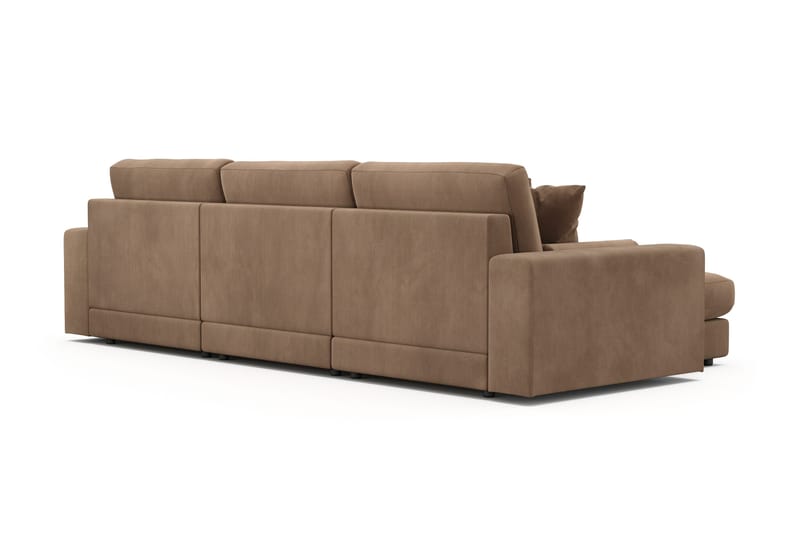 Arken Lyx dyb, vendbar L-formet 5-personers chaiselongsofa i riflet fløjl - Brun - Møbler - Sofaer - Sofa med chaiselong