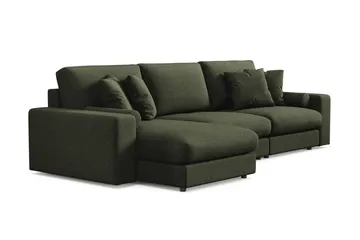 Arken Lyx dyb, vendbar L-formet 5-personers chaiselongsofa i stof - Grøn - Møbler - Sofaer - Sofa med chaiselong