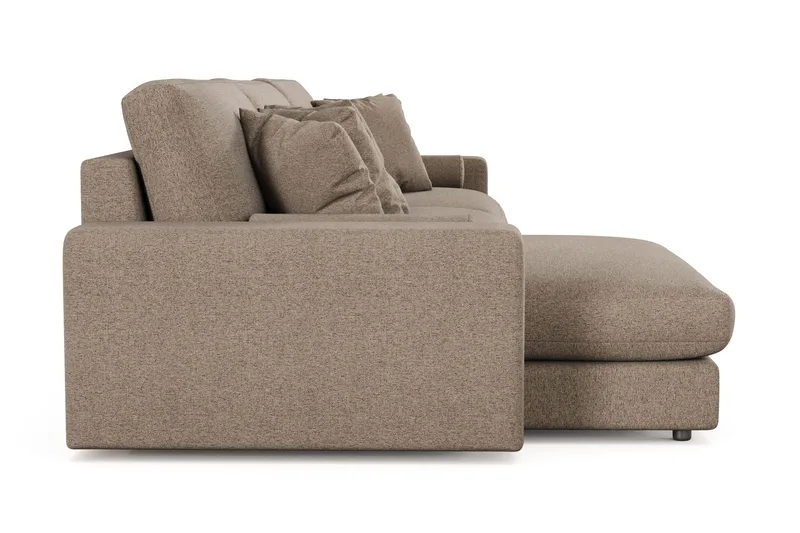 Arken Lyx dyb, vendbar L-formet 6-personers chaiselongsofa i stof - Brun - Møbler - Sofaer - Sofa med chaiselong