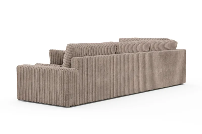 Arken Lyx dyb, venstrevendt 5-personers chaiselongsofa i riflet fløjl - Greige - Møbler - Sofaer - Sofa med chaiselong
