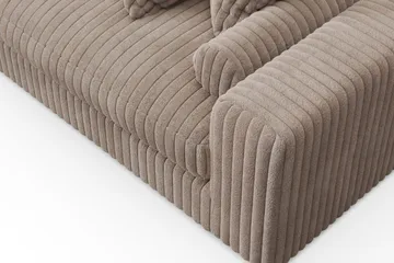 Arken Lyx dyb, venstrevendt 5-personers chaiselongsofa i riflet fløjl - Greige - Møbler - Sofaer - Sofa med chaiselong