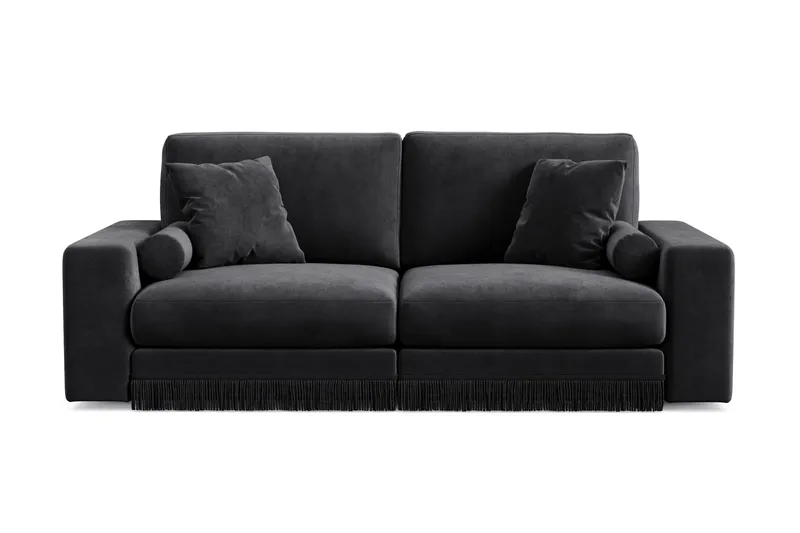 Arken Lyx dyb 3-personers sofa i velour, Sort
