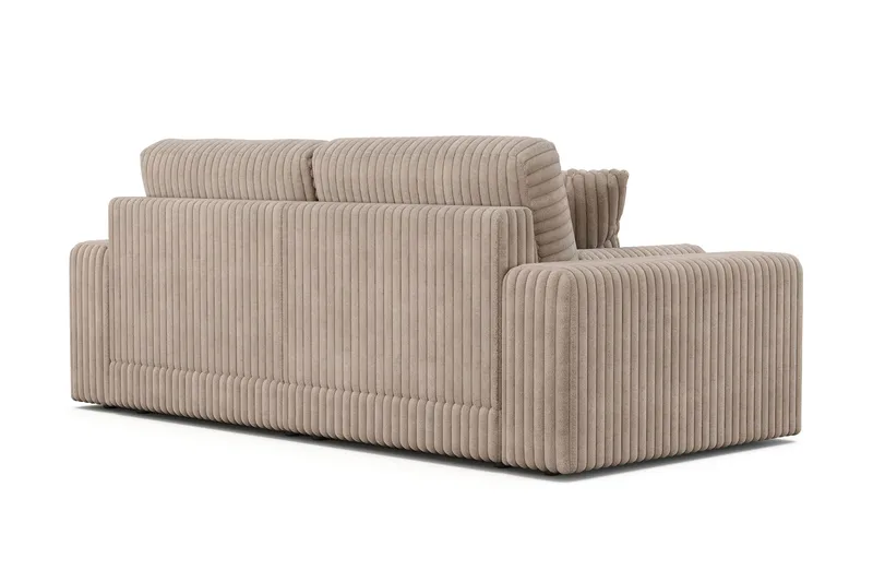 Arken Lyx dyb 3-personers sofa i fløjl - Greige - Møbler - Sofaer - 3 personers sofa