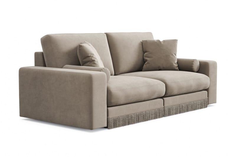 Arken Lyx dyb 3-personers sofa i velour - Beige - Møbler - Sofaer - Velour sofaer