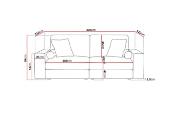 Arken Lyx dyb 3-personers sofa i fløjl - Greige - Møbler - Sofaer - 3 personers sofa