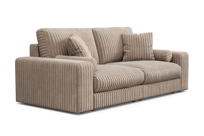 Arken Lyx dyb 3-personers sofa i fløjl - Greige - Møbler - Sofaer - 3 personers sofa