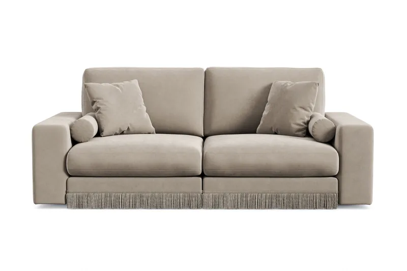Arken Lyx dyb 3-personers sofa i velour, Beige