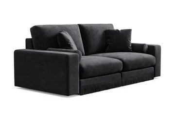 Arken Lyx dyb 3-personers sofa i velour - Sort - Møbler - Sofaer - Velour sofaer