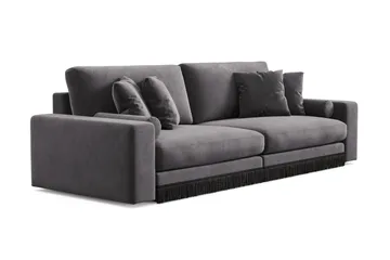 Arken Lyx dyb 4-personers veloursofa - Mørkegrå - Møbler - Sofaer - Velour sofaer