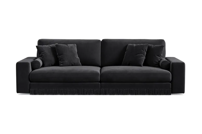 Arken Lyx dyb 4-personers veloursofa, Sort