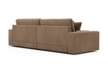 Arken Lyx dyb 4-personers sofa i riflet fløjl - Brun - Møbler - Sofaer - 4 personers sofa