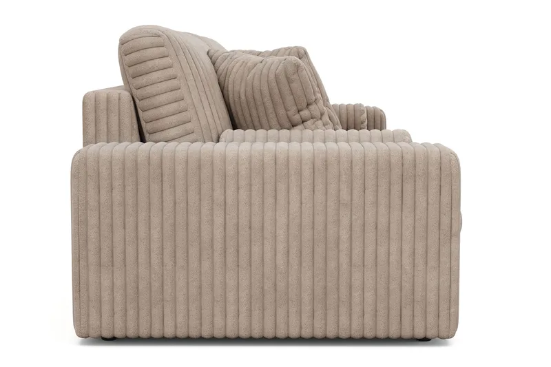 Arken Lyx dyb 4-personers sofa i riflet fløjl - Greige - Møbler - Sofaer - 4 personers sofa