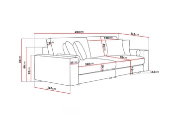 Arken Lyx dyb 4-personers sofa i stof - Lysegrå - Møbler - Sofaer - 4 personers sofa