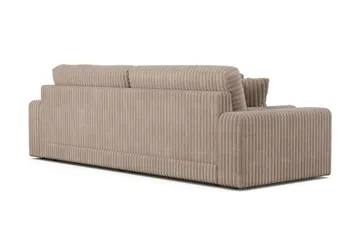 Arken Lyx dyb 4-personers sofa i riflet fløjl - Greige - Møbler - Sofaer - 4 personers sofa