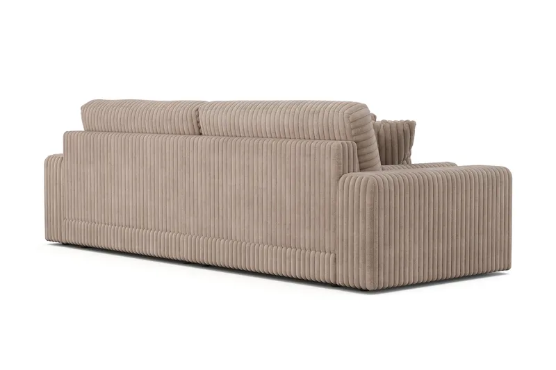 Arken Lyx dyb 4-personers sofa i riflet fløjl - Greige - Møbler - Sofaer - 4 personers sofa
