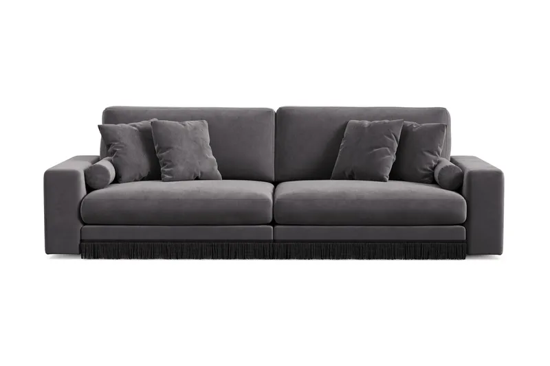 Arken Lyx dyb 4-personers veloursofa, Mørkegrå