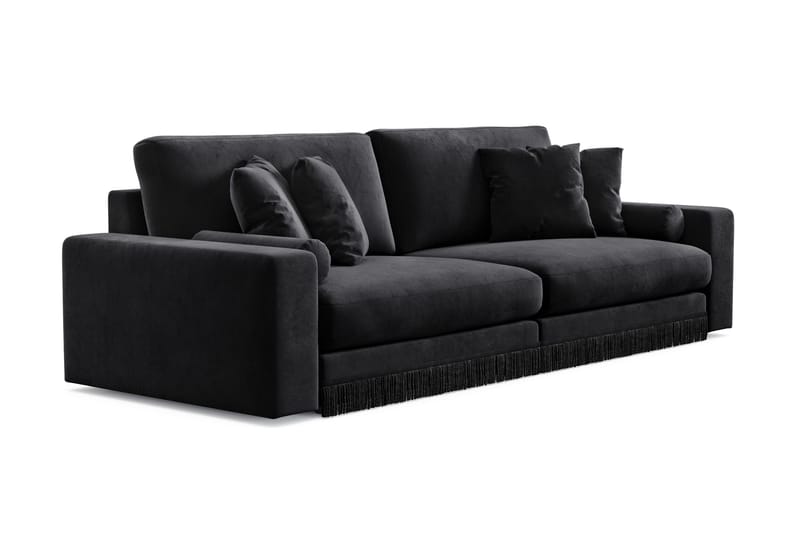 Arken Lyx dyb 4-personers veloursofa - Sort - Møbler - Sofaer - Velour sofaer