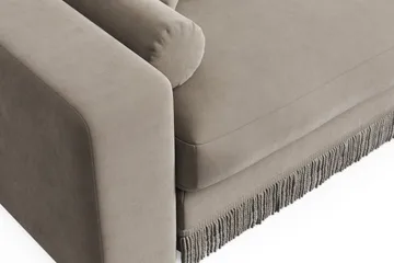 Arken Lyx dyb 6-personers vendbar L-formet chaiselongsofa i velour - Beige - Møbler - Sofaer - Sofa med chaiselong