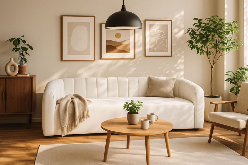 Avadala 4-personers Sofa - Beige - Møbler - Sofaer - 4 personers sofa