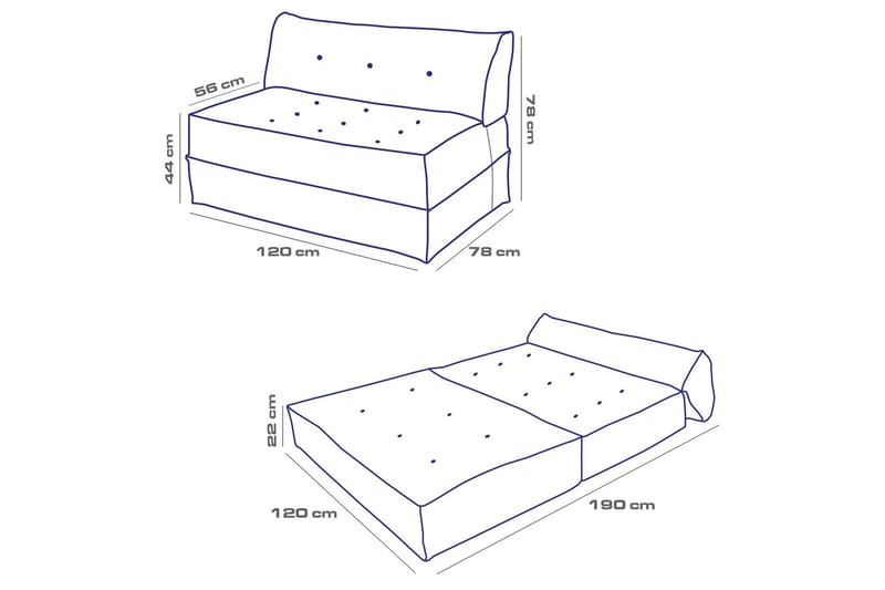 Avy 2-personers Sovesofa - Antracit - Møbler - Sofaer - Sovesofaer