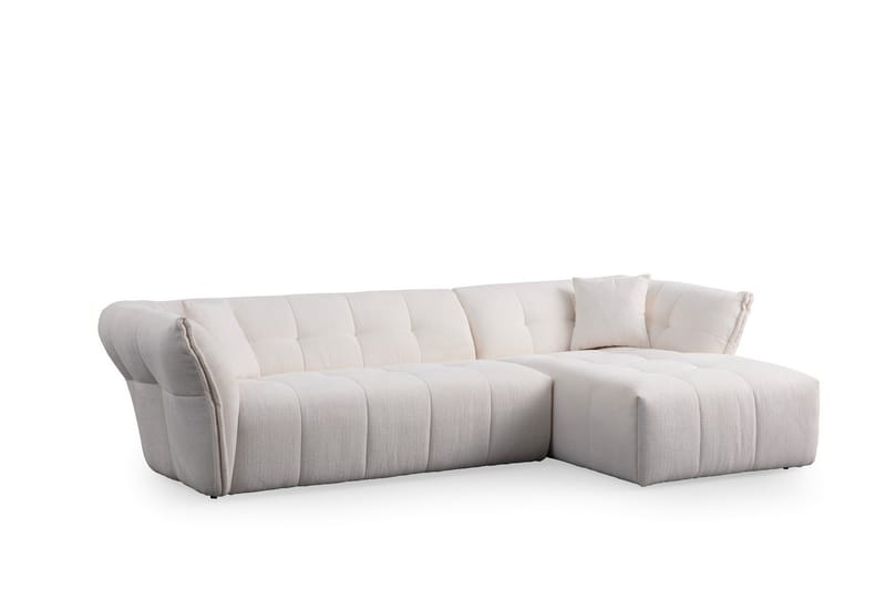 Azzo 4-personers Sofa med Chaiselong, Hvid