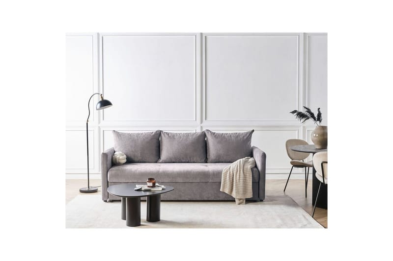 Bäddsoffa Beliani Holsen Beige, svart Brown||Black - Møbler - Sofaer - Sovesofaer