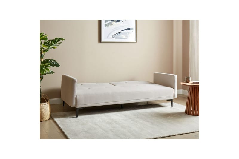 Bäddsoffa Beliani Lucan Beige, svart Beige - Beige - Møbler - Sofaer - Sofagrupper