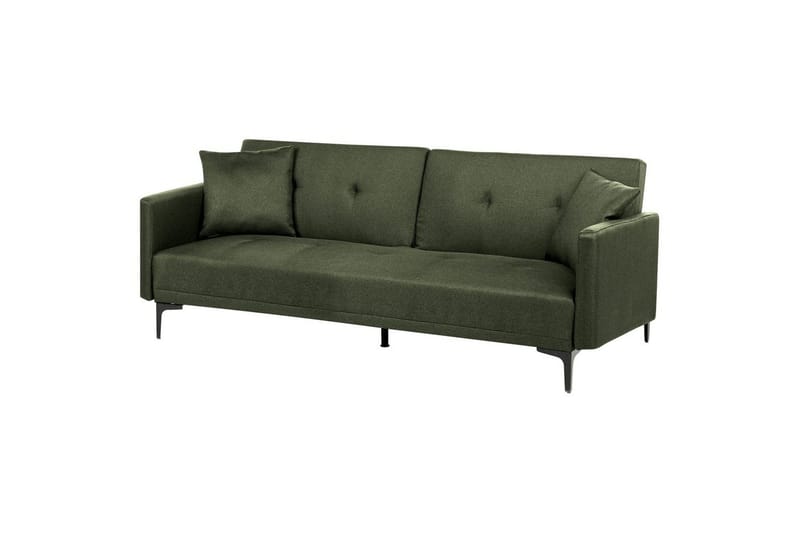 Bäddsoffa Beliani Lucan Beige, svart Green||Black - Møbler - Sofaer - 2 personers sofa