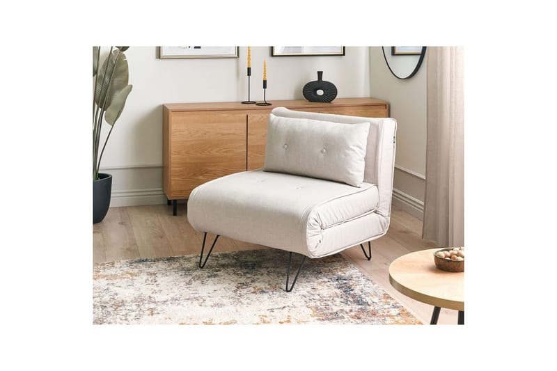 Bäddsoffa Beliani Vestfold Beige, svart Beige||Black - Møbler - Sofaer - Sovesofaer