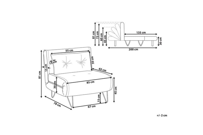 Bäddsoffa Beliani Vestfold Beige, svart Offwhite - Hvid - Møbler - Sofaer - Sovesofaer