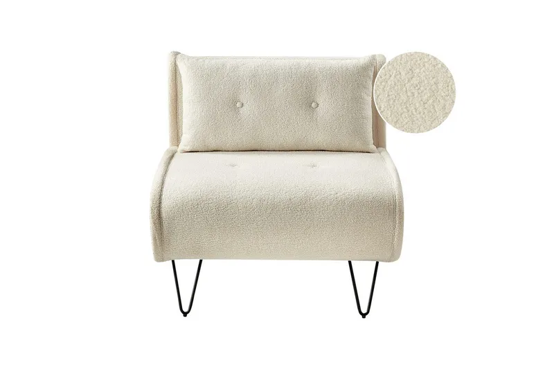 Bäddsoffa Beliani Vestfold Beige, svart Offwhite - Hvid - Møbler - Sofaer - Sovesofaer