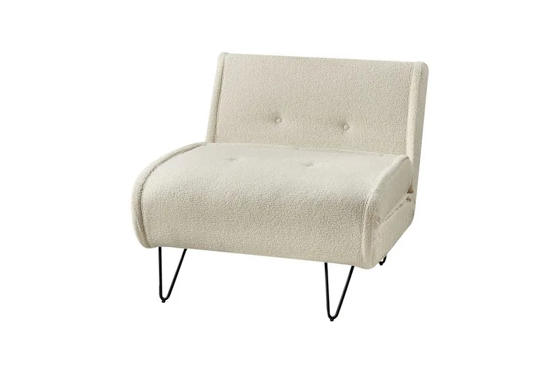 Bäddsoffa Beliani Vestfold Beige, svart Offwhite - Hvid - Møbler - Sofaer - Sovesofaer