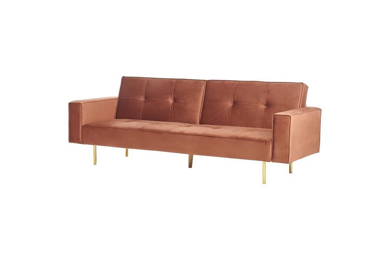 Bäddsoffa Beliani Visnes Brun, Guld Brown||GOLD - Møbler - Sofaer - Sovesofaer