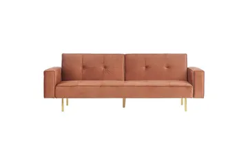 Bäddsoffa Beliani Visnes Brun, Guld Brown||GOLD - Møbler - Sofaer - Sovesofaer