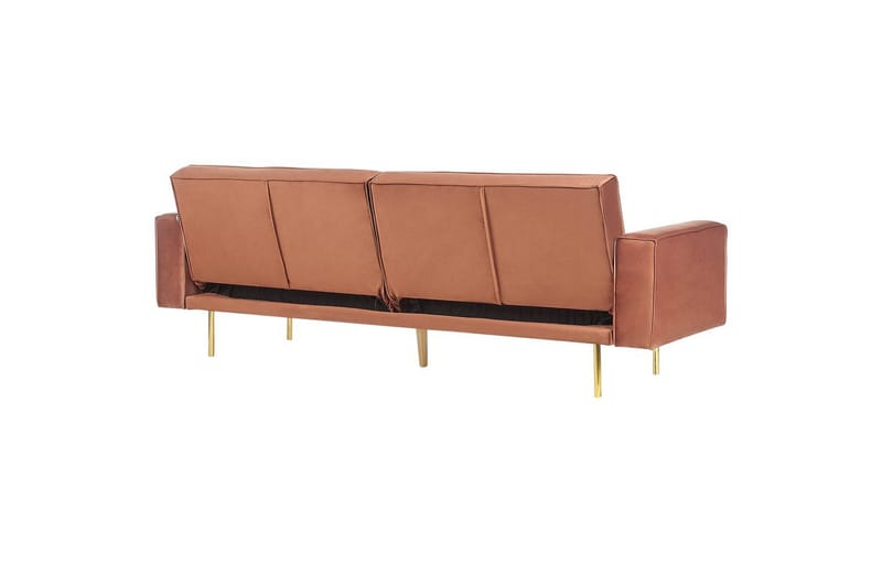 Bäddsoffa Beliani Visnes Brun, Guld NO_BRAND Brown||GOLD - Møbler - Sofaer - Sovesofaer