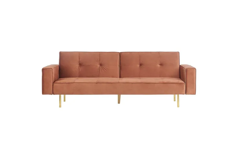 Bäddsoffa Beliani Visnes Brun, Guld NO_BRAND Brown||GOLD, undefined
