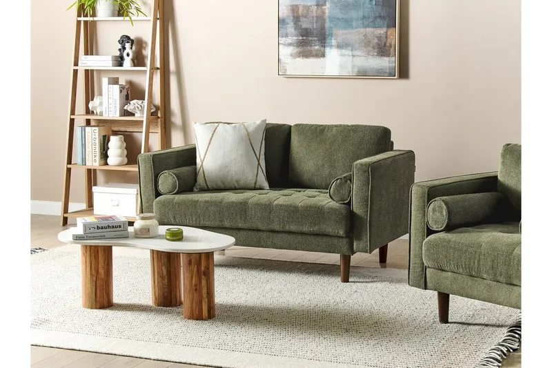 Babur Sofa 2-personers - Grøn/Mørkt træ - Møbler - Sofaer - 2 personers sofa