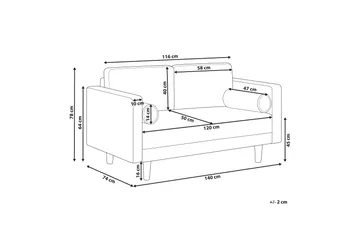 Babur Sofa 2-personers - Grøn/Mørkt træ - Møbler - Sofaer - 2 personers sofa
