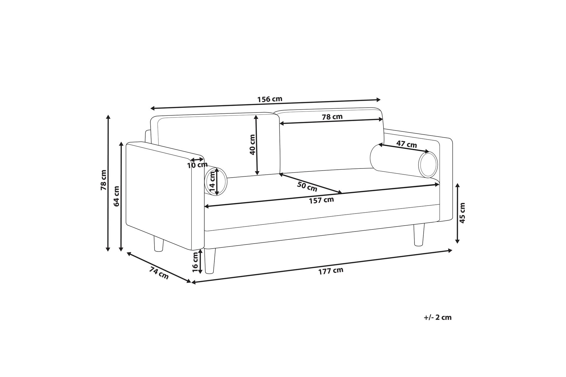 Babur Sofa 3-personers - Grøn/Mørkt træ - Møbler - Sofaer - 3 personers sofa