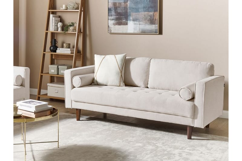 Babur Sofa 3-personers - Beige/Mørkt træ - Møbler - Sofaer - 3 personers sofa