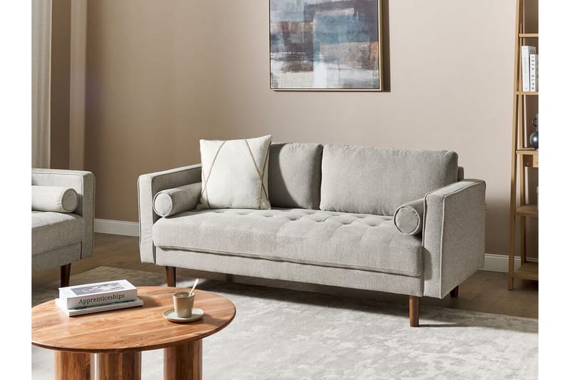 Babur Sofa 3-personers - Taupe/Mørkt træ - Møbler - Sofaer - 3 personers sofa