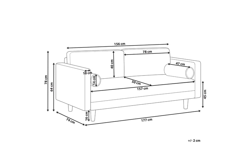 Babur Sofa 3-personers - Grøn/Mørkt træ - Møbler - Sofaer - 3 personers sofa